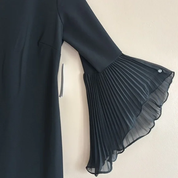 Shelby & Palmer Black Ruffled Bell Sleeve Sheath Dress - Picture 2 of 8